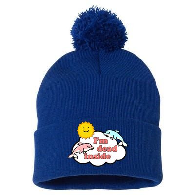 I'm Dead Inside Dolphins Pom Pom 12in Knit Beanie