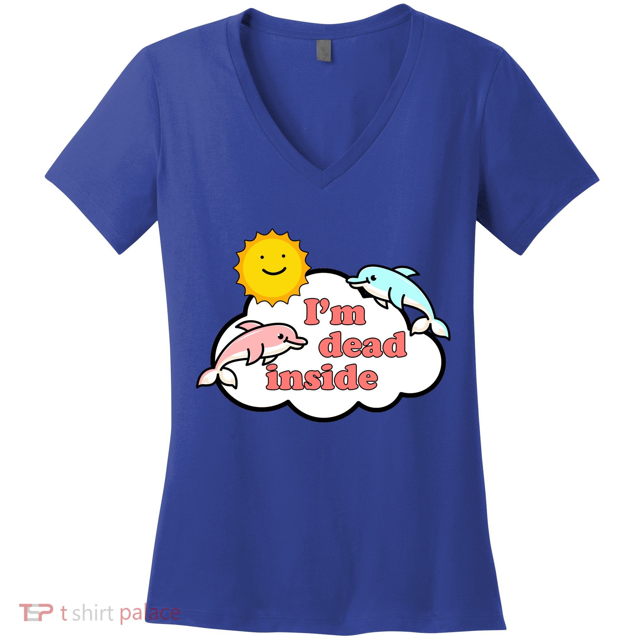 I'm Dead Inside Dolphins Women's V-Neck T-Shirt