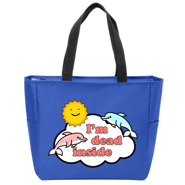 I'm Dead Inside Dolphins Zip Tote Bag