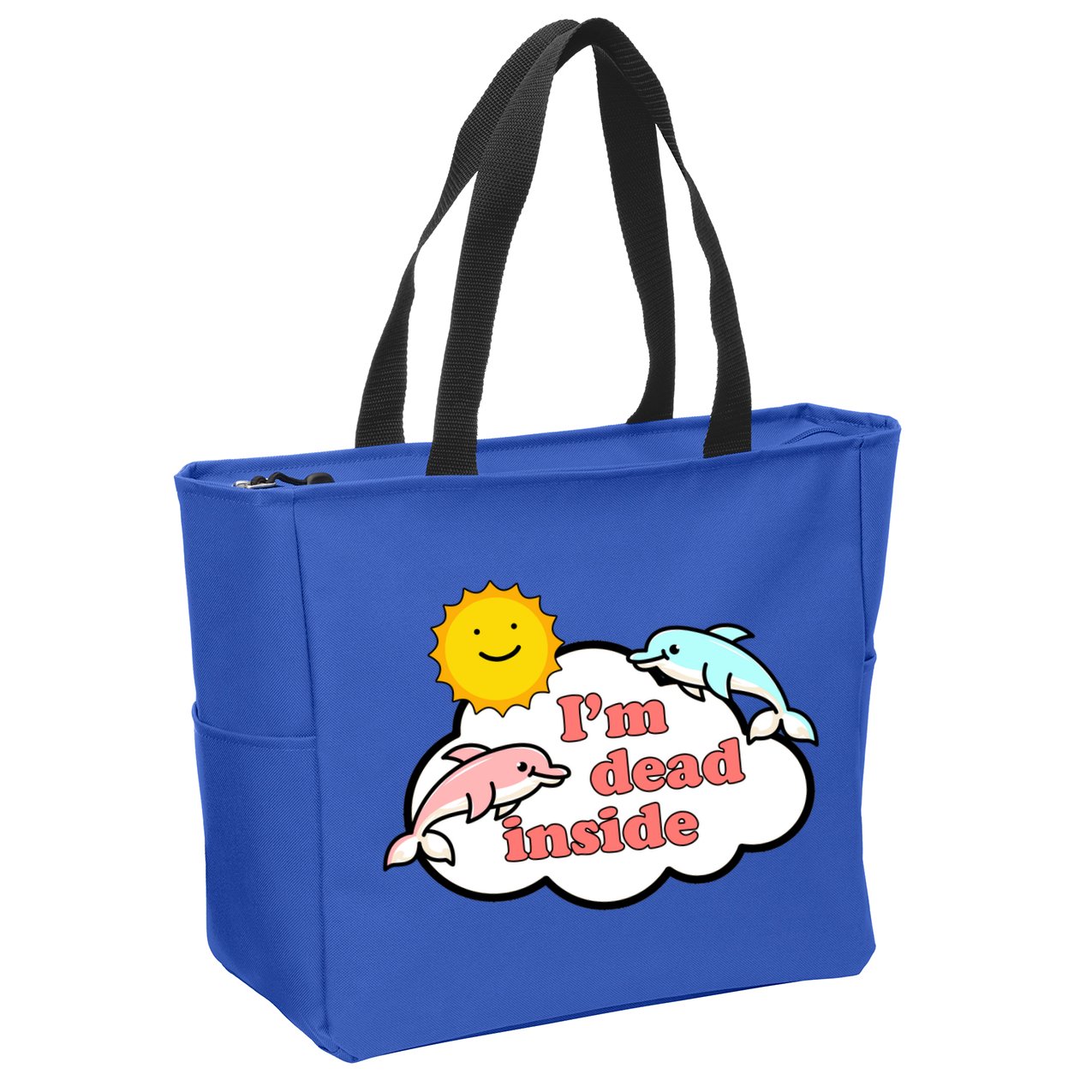 I'm Dead Inside Dolphins Zip Tote Bag