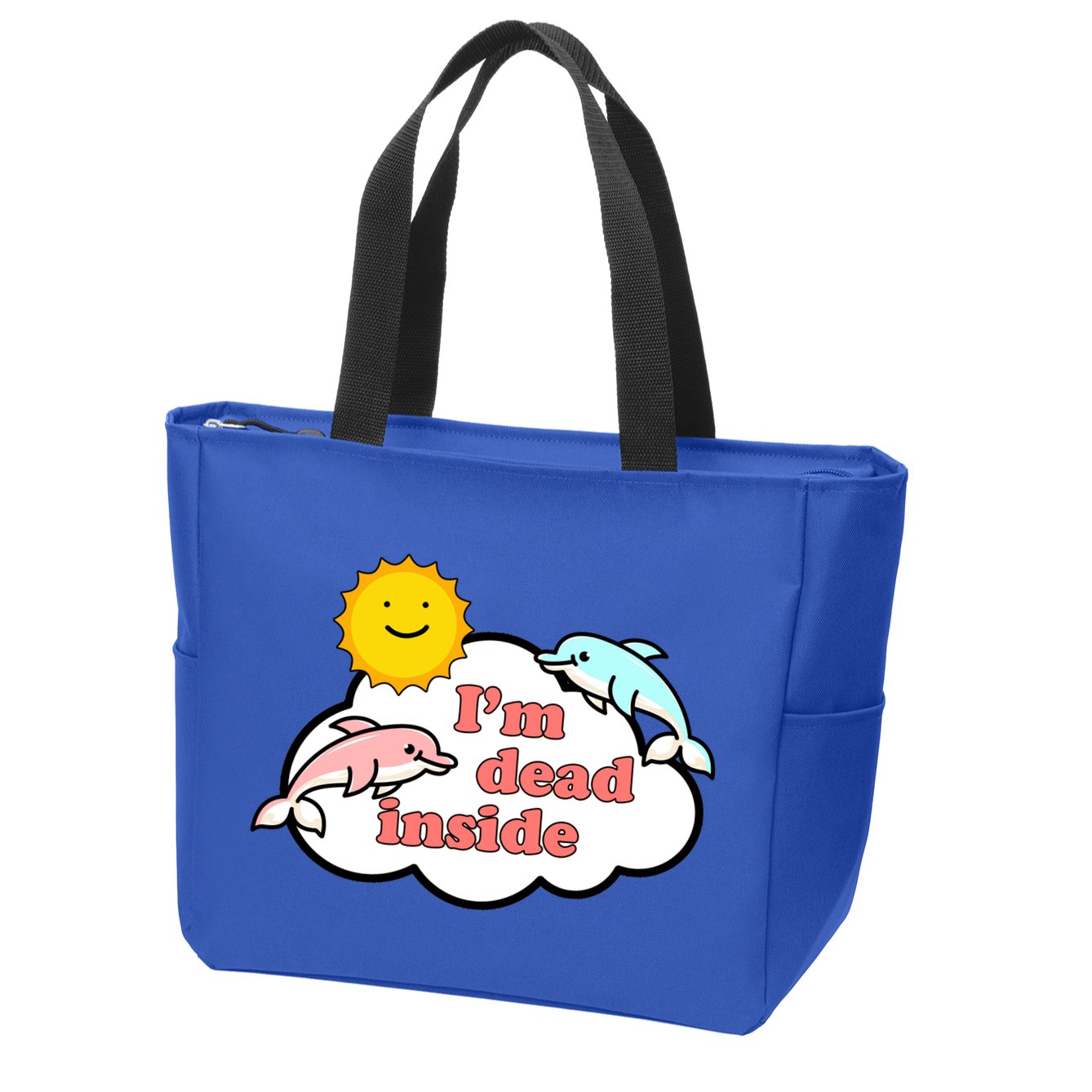 I'm Dead Inside Dolphins Zip Tote Bag