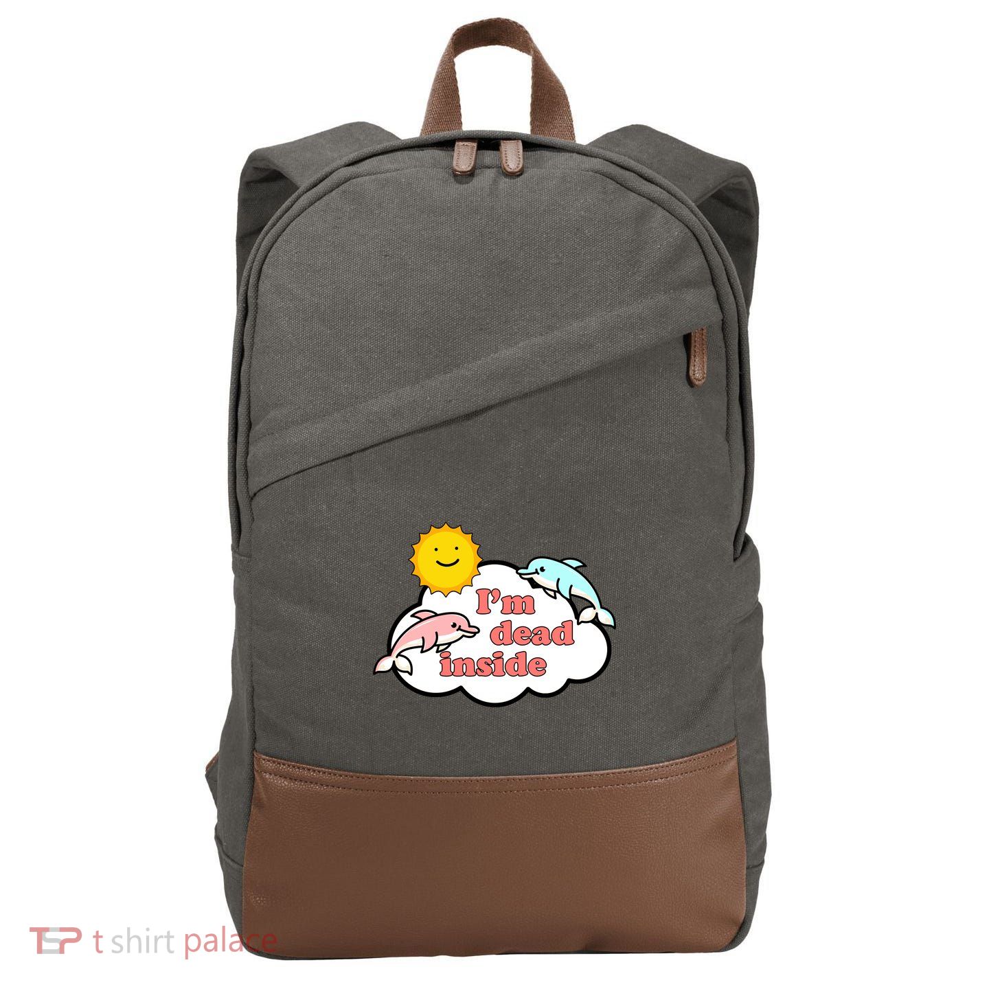 I'm Dead Inside Dolphins Cotton Canvas Backpack