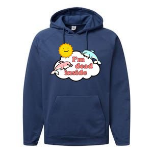 I'm Dead Inside Dolphins Performance Fleece Hoodie