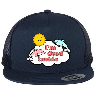 I'm Dead Inside Dolphins Flat Bill Trucker Hat