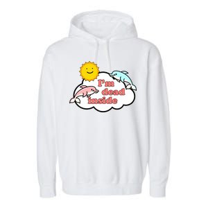 I'm Dead Inside Dolphins Garment-Dyed Fleece Hoodie