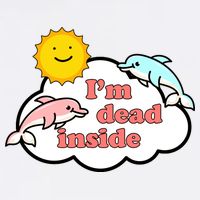 I'm Dead Inside Dolphins Garment-Dyed Sweatshirt