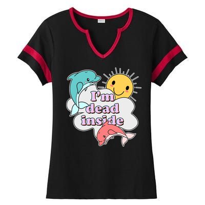 I'm Dead Inside Funny Ladies Halftime Notch Neck Tee