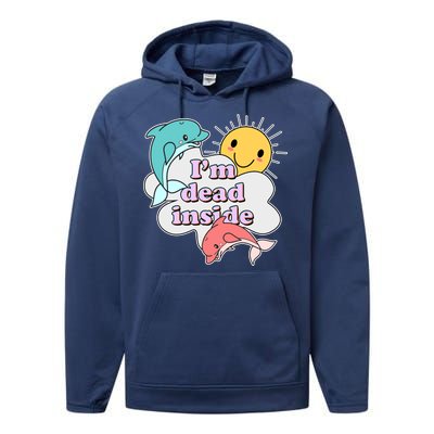 I'm Dead Inside Funny Performance Fleece Hoodie