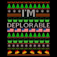 I'm Deplorable Donald Trump Ugly Christmas Sweater Design Sustainable Bucket Hat