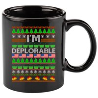I'm Deplorable Donald Trump Ugly Christmas Sweater Design 11oz C Handle Ceramic Mug