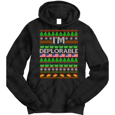 I'm Deplorable Donald Trump Ugly Christmas Sweater Design Tie Dye Hoodie