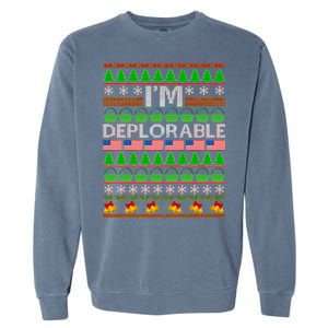 I'm Deplorable Donald Trump Ugly Christmas Sweater Design Garment-Dyed Sweatshirt