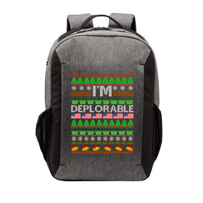 I'm Deplorable Donald Trump Ugly Christmas Sweater Design Vector Backpack
