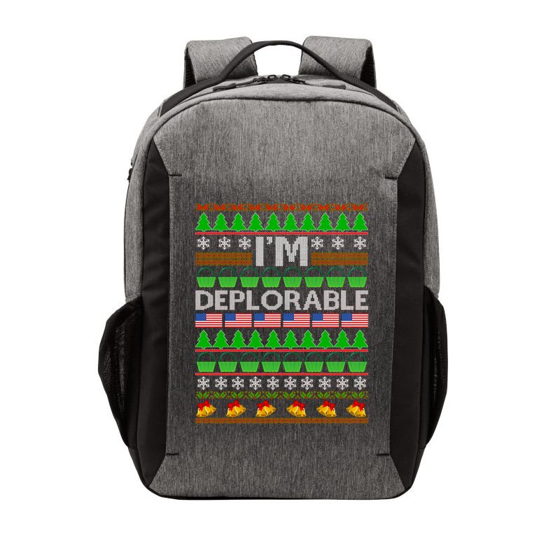 I'm Deplorable Donald Trump Ugly Christmas Sweater Design Vector Backpack