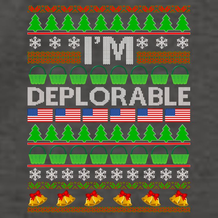 I'm Deplorable Donald Trump Ugly Christmas Sweater Design Vector Backpack