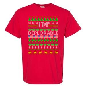 I'm Deplorable Donald Trump Ugly Christmas Sweater Design Garment-Dyed Heavyweight T-Shirt