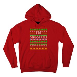 I'm Deplorable Donald Trump Ugly Christmas Sweater Design Hoodie