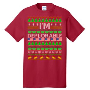 I'm Deplorable Donald Trump Ugly Christmas Sweater Design Tall T-Shirt