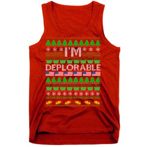 I'm Deplorable Donald Trump Ugly Christmas Sweater Design Tank Top