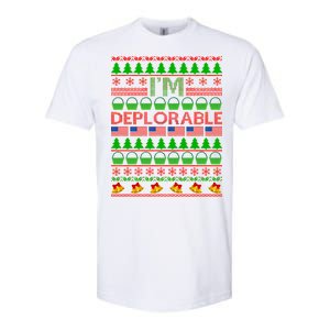 I'm Deplorable Donald Trump Ugly Christmas Sweater Design Softstyle CVC T-Shirt