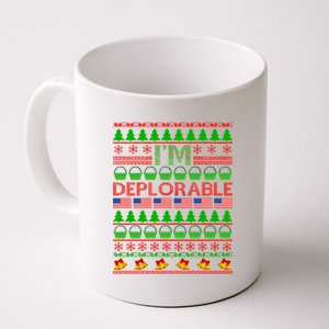 I'm Deplorable Donald Trump Ugly Christmas Sweater Design Coffee Mug