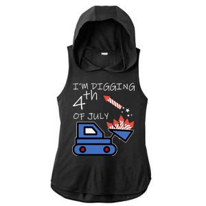 I'm Digging 4th Of July Ladies PosiCharge Tri-Blend Wicking Draft Hoodie Tank