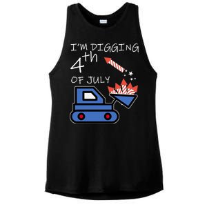 I'm Digging 4th Of July Ladies PosiCharge Tri-Blend Wicking Tank