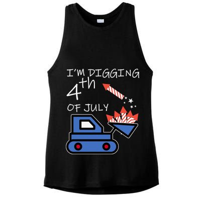 I'm Digging 4th Of July Ladies PosiCharge Tri-Blend Wicking Tank