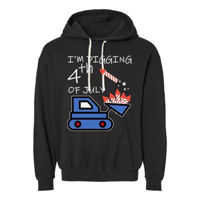 I'm Digging 4th Of July Garment-Dyed Fleece Hoodie
