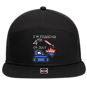 I'm Digging 4th Of July 7 Panel Mesh Trucker Snapback Hat