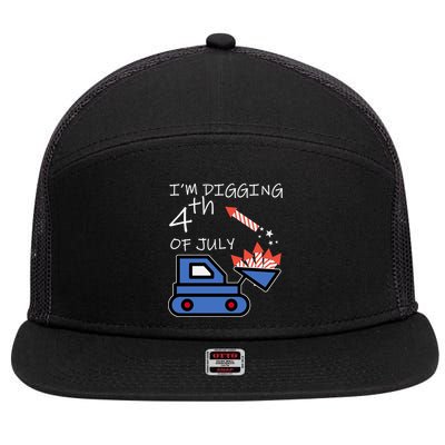 I'm Digging 4th Of July 7 Panel Mesh Trucker Snapback Hat