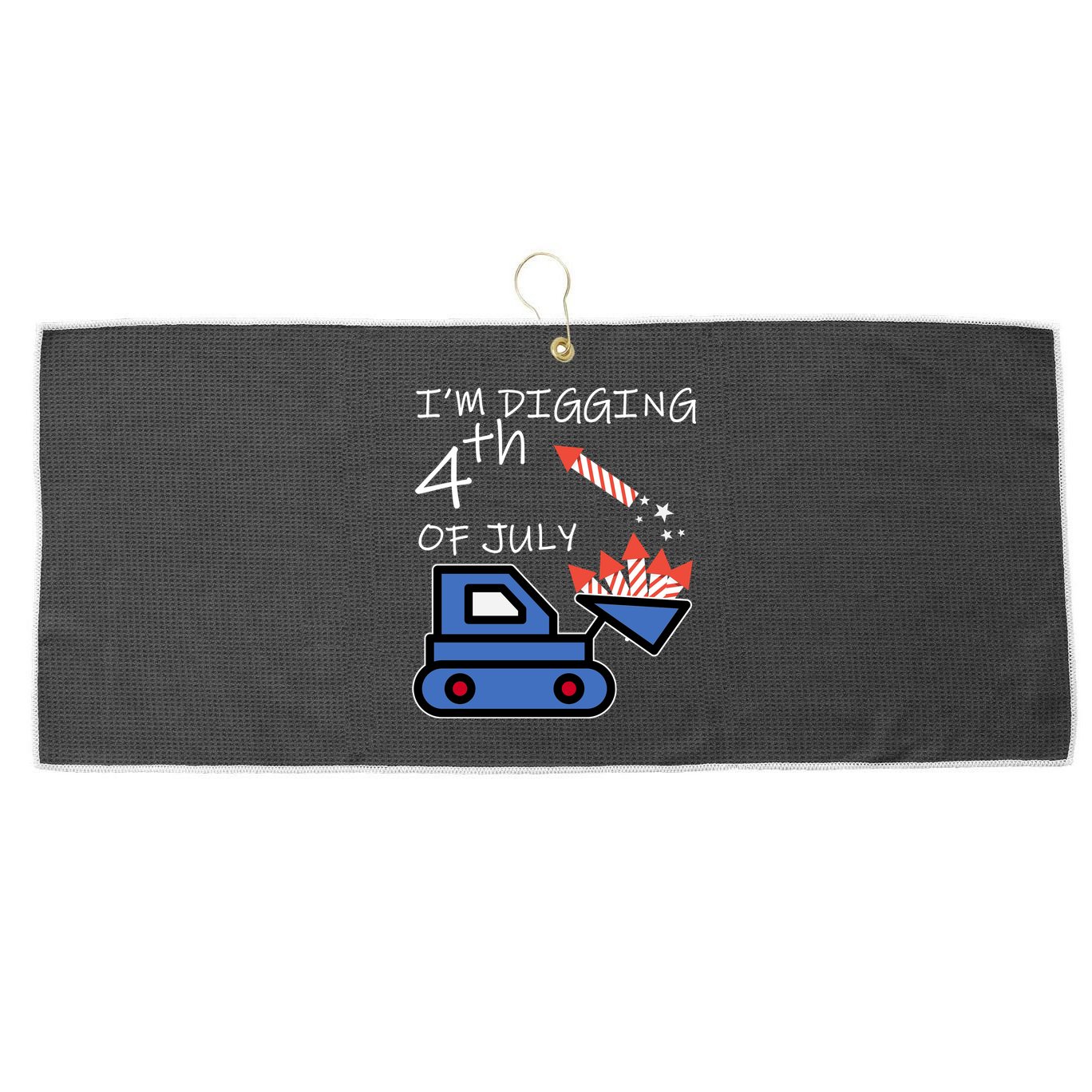 I'm Digging 4th Of July Large Microfiber Waffle Golf Towel