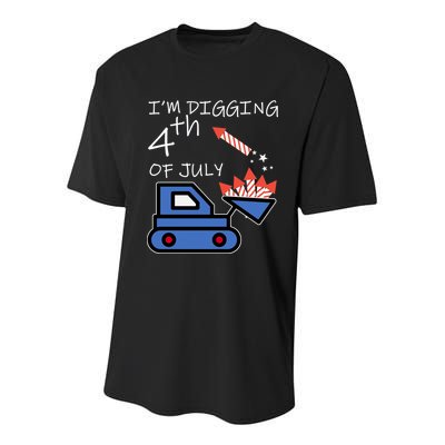 I'm Digging 4th Of July Youth Performance Sprint T-Shirt