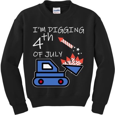 I'm Digging 4th Of July Kids Sweatshirt