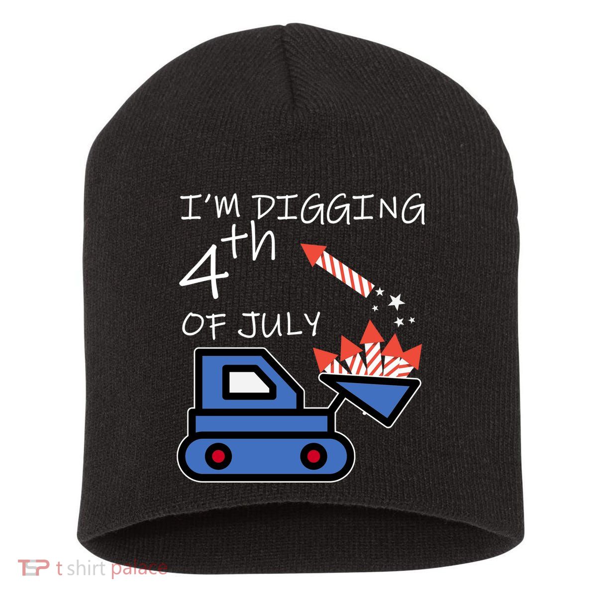 I'm Digging 4th Of July Short Acrylic Beanie