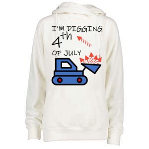 I'm Digging 4th Of July Womens Funnel Neck Pullover Hood