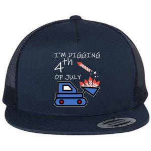 I'm Digging 4th Of July Flat Bill Trucker Hat