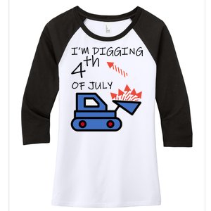 I'm Digging 4th Of July Women's Tri-Blend 3/4-Sleeve Raglan Shirt