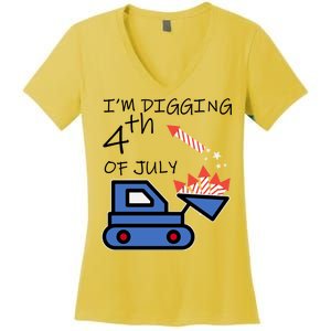 I'm Digging 4th Of July Women's V-Neck T-Shirt