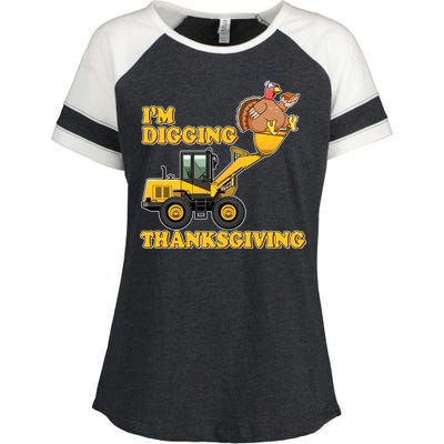 I'm Digging Thanksgiving Enza Ladies Jersey Colorblock Tee