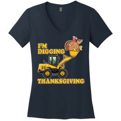 I'm Digging Thanksgiving Women's V-Neck T-Shirt