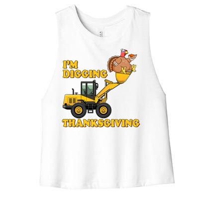 I'm Digging Thanksgiving Women's Racerback Cropped Tank