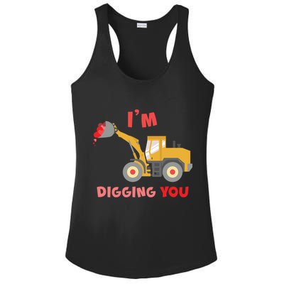 I'm Digging You Tractor Valentine's Day Ladies PosiCharge Competitor Racerback Tank