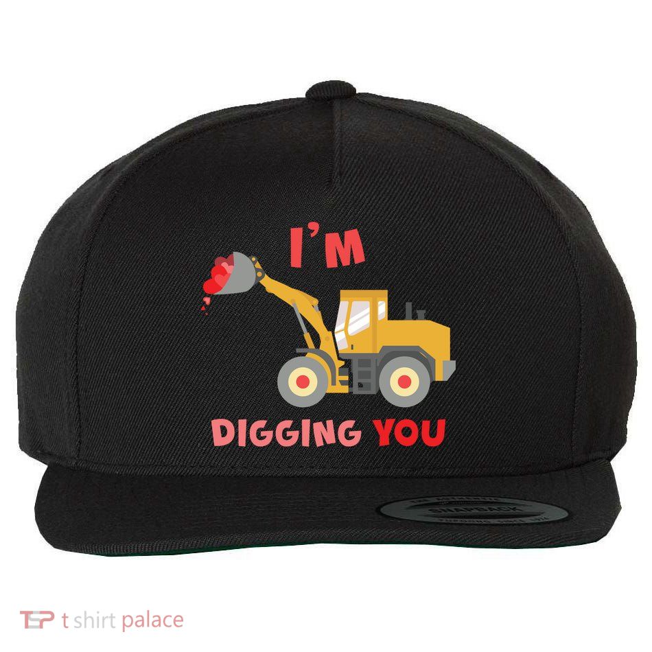 I'm Digging You Tractor Valentine's Day Wool Snapback Cap