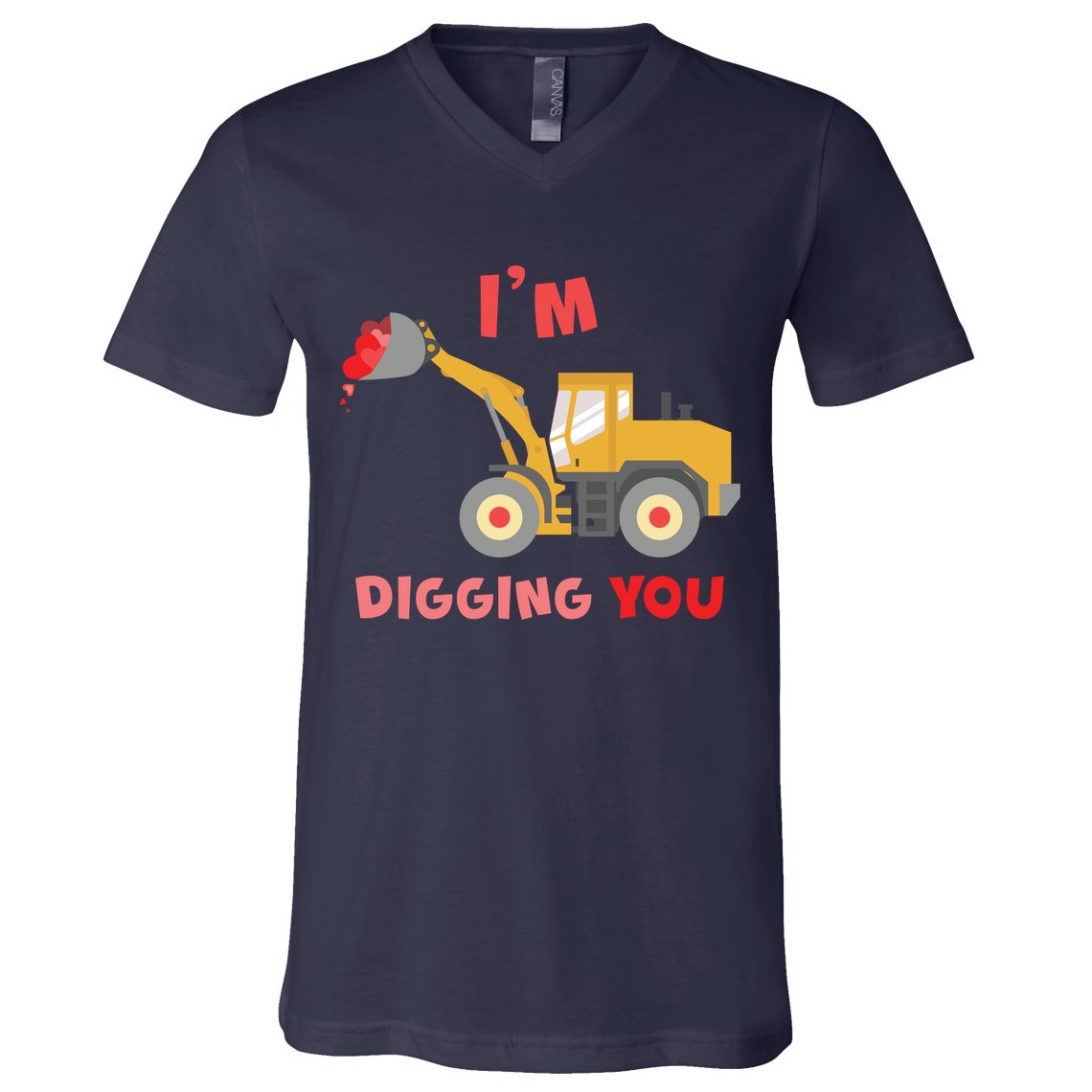 I'm Digging You Tractor Valentine's Day V-Neck T-Shirt