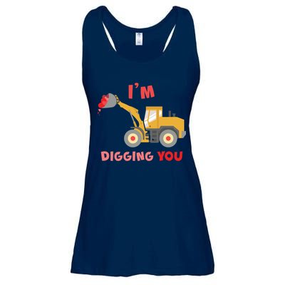 I'm Digging You Tractor Valentine's Day Ladies Essential Flowy Tank