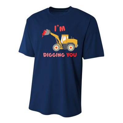 I'm Digging You Tractor Valentine's Day Youth Performance Sprint T-Shirt