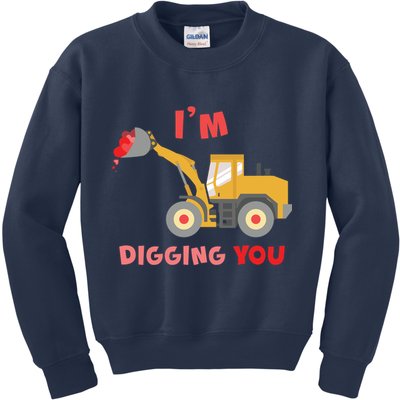 I'm Digging You Tractor Valentine's Day Kids Sweatshirt