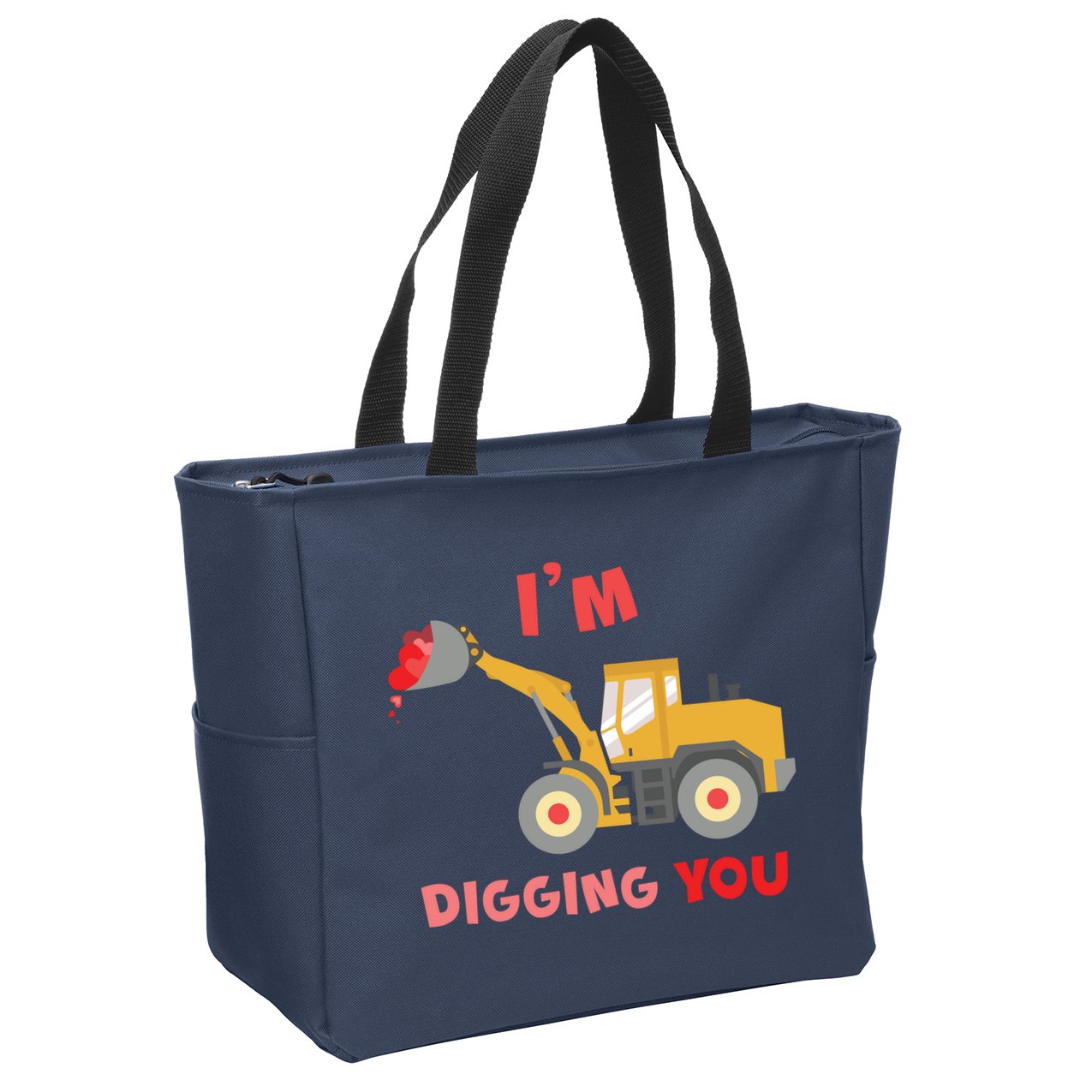 I'm Digging You Tractor Valentine's Day Zip Tote Bag