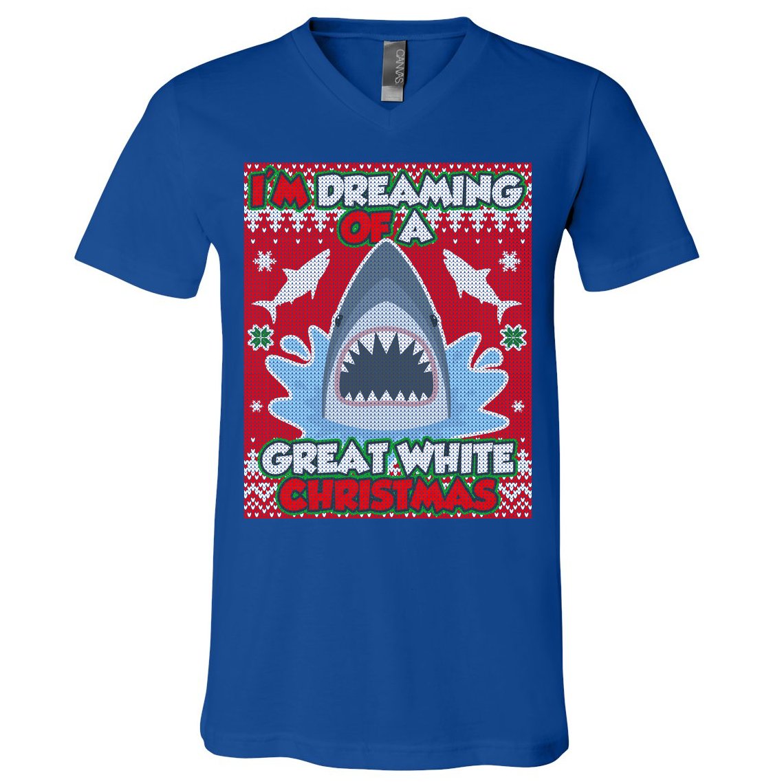 I'm Dreaming Of A Great White Christmas V-Neck T-Shirt
